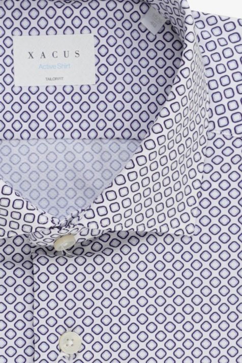 Men's Shirt Xacus Regular Patterned 86%  polyamide 14% elastane collar French Long sleeve