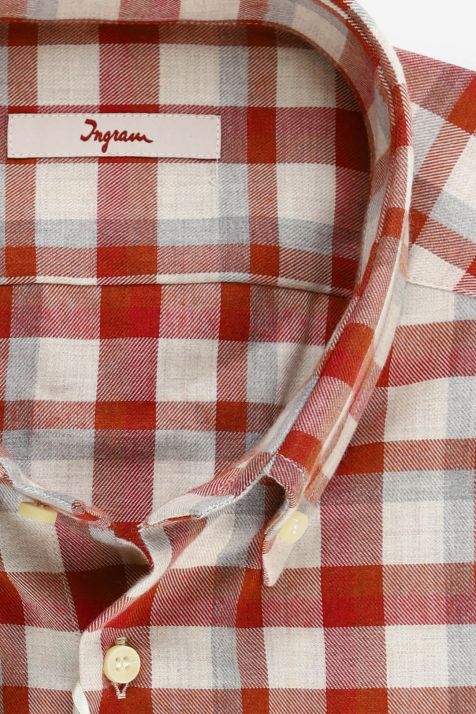 Hemd Herren Ingram Regular Karo 100% Baumwolle kragen Button-Down Lange Ärmel