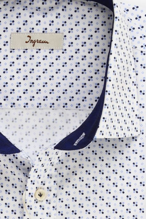Men's Shirt Ingram Classic Semi-plain 100% cotton collar French Long sleeve