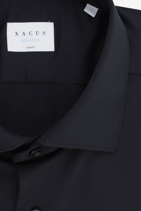 Men's Shirt Xacus Slim Plain 86% poliammide 14% elastan  collar French Long sleeve