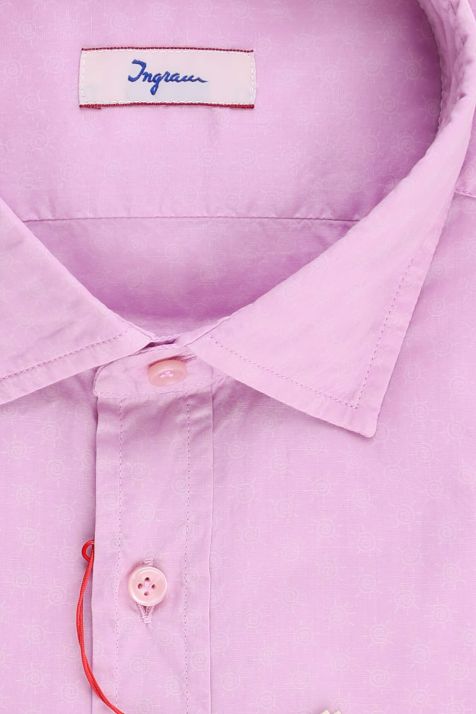 Camisa Hombre Ingram Regular Estampada 100% algodón cuello Francés Manga larga