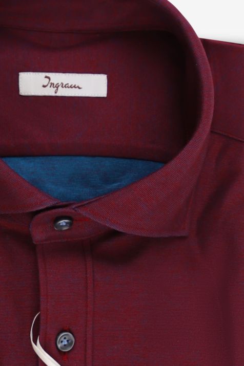 Men's Shirt Ingram Slim Plain 100% cotton collar French Long sleeve