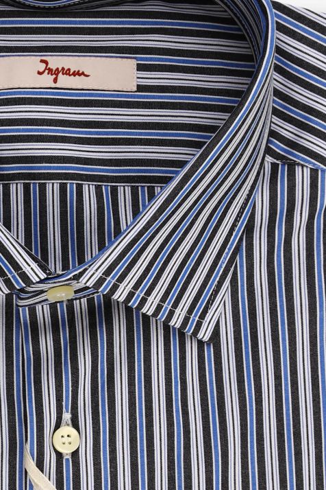 Chemise Homme Ingram Regular Rayures 100% coton col Italien Manche longue