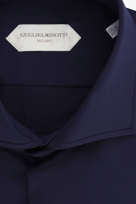 Hemd Herren Guglielminotti Regular Einfarbig 85 % Polyamid, 15 % Elastan kragen Italienisch Lange Ärmel
