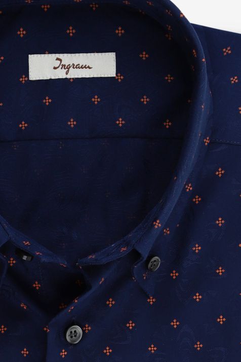 Men's Shirt Ingram Regular Patterned 100% cotton collar Button down Long sleeve