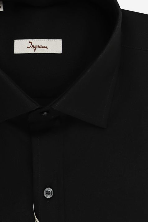 Chemise Homme Ingram Classic Uni 100% coton col Italien Manche longue