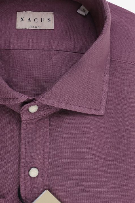 Men's Shirt Xacus Regular Plain 100% cotton collar French Long sleeve