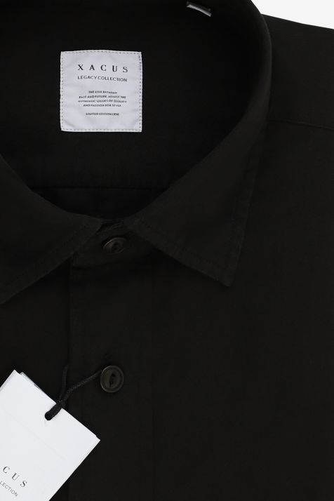 Men's Shirt Xacus Regular Plain 100% cotton collar Italian Long sleeve