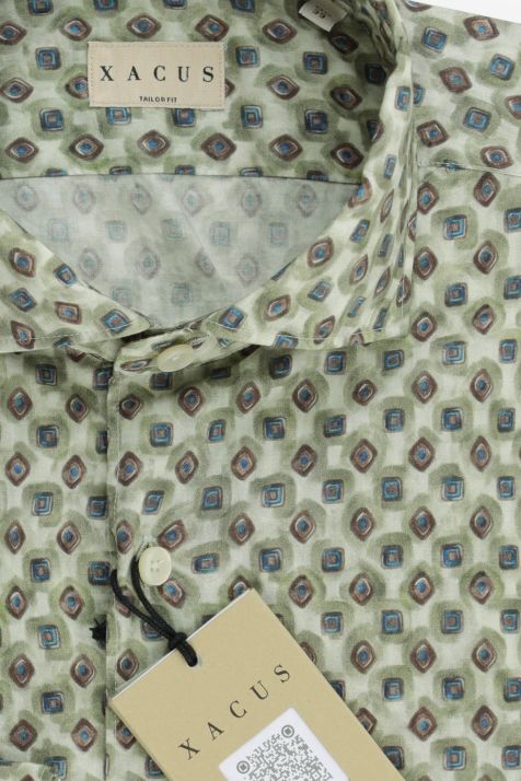 Hemd Herren Xacus Regular Muster 100% Baumwolle kragen Französisch Lange Ärmel