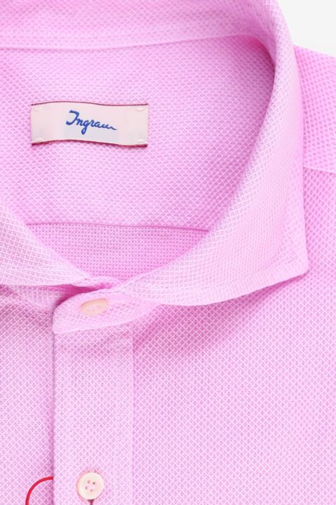 Camisa Hombre Ingram Slim Lisa 100% algodón cuello Francés Manga larga