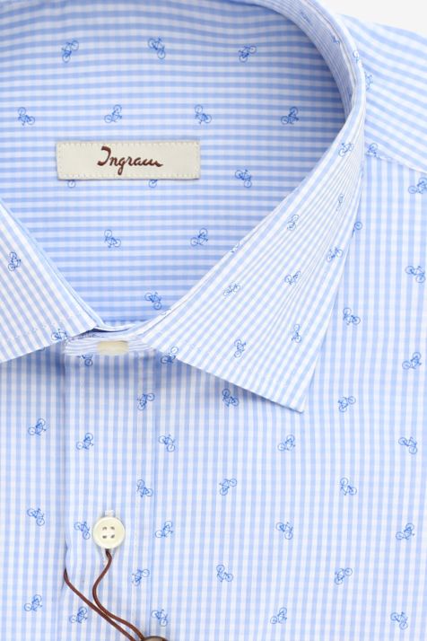 Camisa Hombre Ingram Classic Estampada 72% algodón 3% elastan 25% pa cuello Francés Manga larga