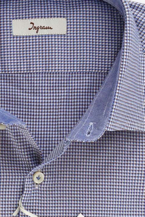 Men's Shirt Ingram Slim Semi-plain 100% cotton collar French Long sleeve
