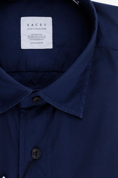 Men's Shirt Xacus Regular Plain 100% cotton collar Italian Long sleeve