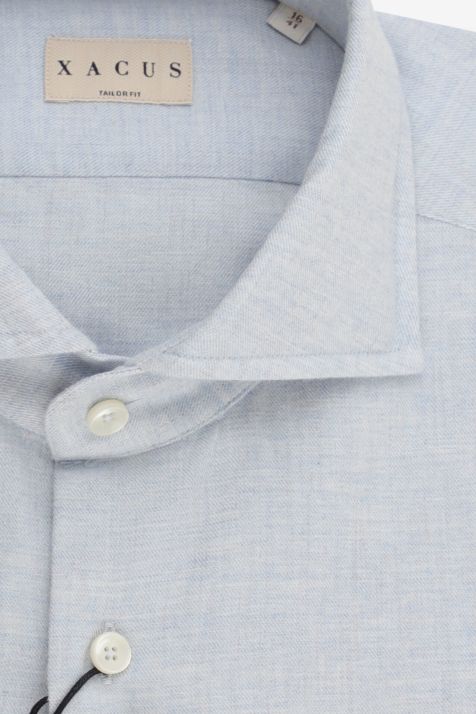 Camisa Hombre Xacus Regular Lisa 100% algodón cuello Francés Manga larga