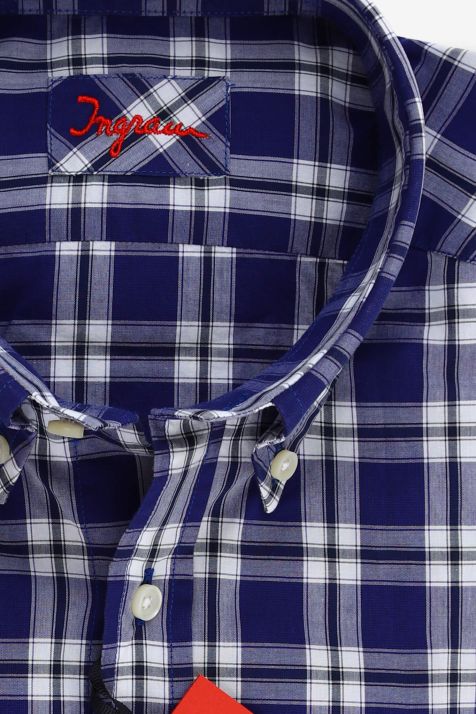 Chemise Homme Ingram Regular Carreaux 100% coton col Boutonné Manche longue