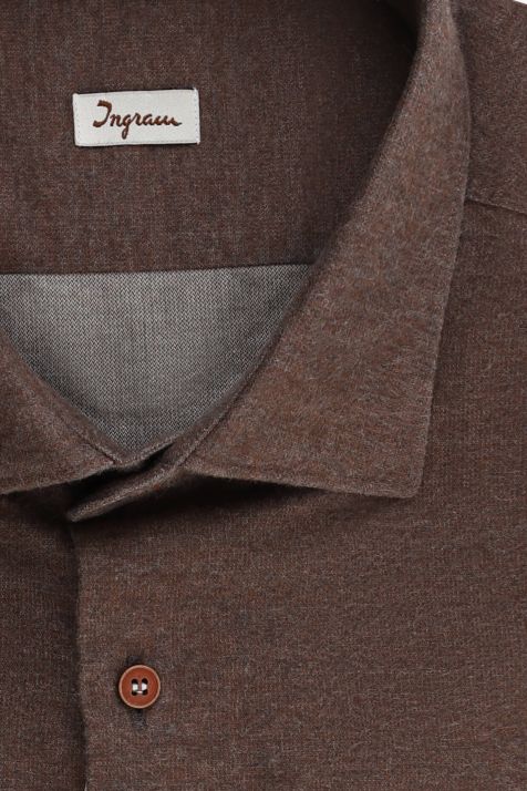 Men's Shirt Ingram Slim Plain 100% cotton collar French Long sleeve