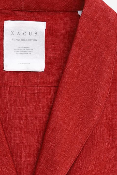Men's Shirt Xacus Regular Plain 100% linen collar Hawaii Short sleeve