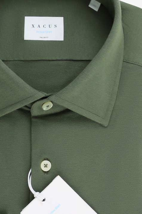 Men's Shirt Xacus Regular Plain 41% cottonm 40%poly 19% ea collar Italian Long sleeve