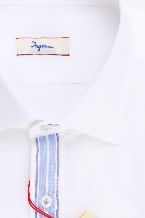 Men's Shirt Ingram Slim Plain 100% cotton collar French Long sleeve