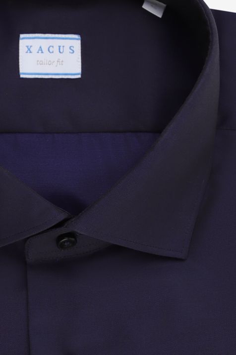 Hemd Herren Xacus Regular Bügelfreie Einfarbig 100% Baumwolle kragen Französisch Lange Ärmel