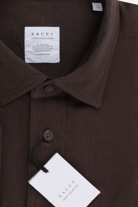 Men's Shirt Xacus Regular Plain 59% cotton 41% Lyocell collar French Long sleeve