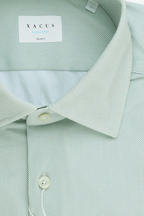 Men's Shirt Xacus Regular Semi-plain 86%  polyamide 14% elastane collar French Long sleeve