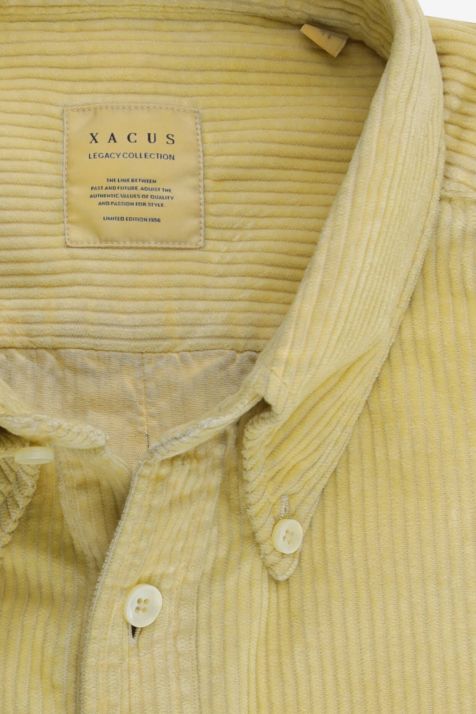 Camisa Hombre Xacus Regular Lisa  100% algodón de invierno cuello Abotonado Manga larga