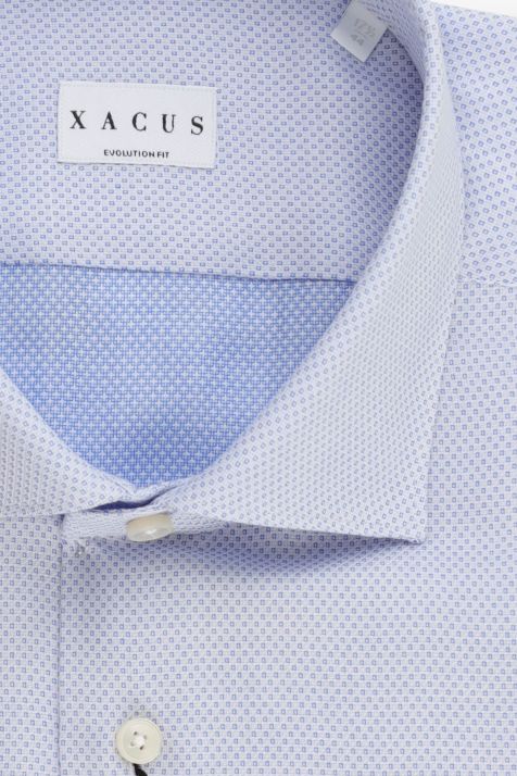 Hemd Herren Xacus Classic Halb Unifarben 100% Baumwolle kragen Französisch Lange Ärmel