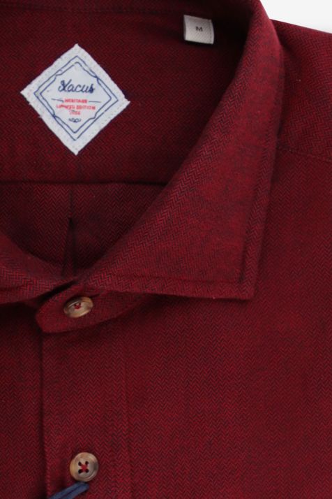 Chemise Homme Xacus Regular Partiellement  100% coton col Italien Manche longue