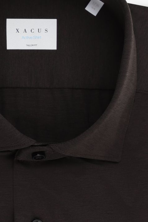 Men's Shirt Xacus Regular Plain 86%  polyamide 14% elastane collar French Long sleeve