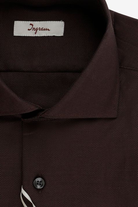 Camisa Hombre Ingram Slim Lisa 100% algodón cuello Francés Manga larga