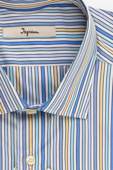 Chemise Homme Ingram Regular Rayures 100% coton col Italien Manche longue