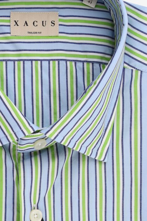 Hemd Herren Xacus Regular Streifen 100% Baumwolle kragen Französisch Lange Ärmel