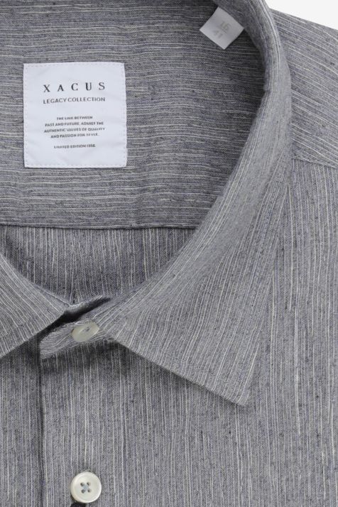 Camisa Hombre Xacus Regular Lisa  79% algodón, 21% viscosa cuello Italiano Manga larga