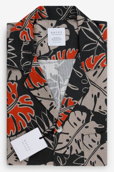Chemise Homme Xacus Regular Motifs 100% coton col Hawaien Manche courte