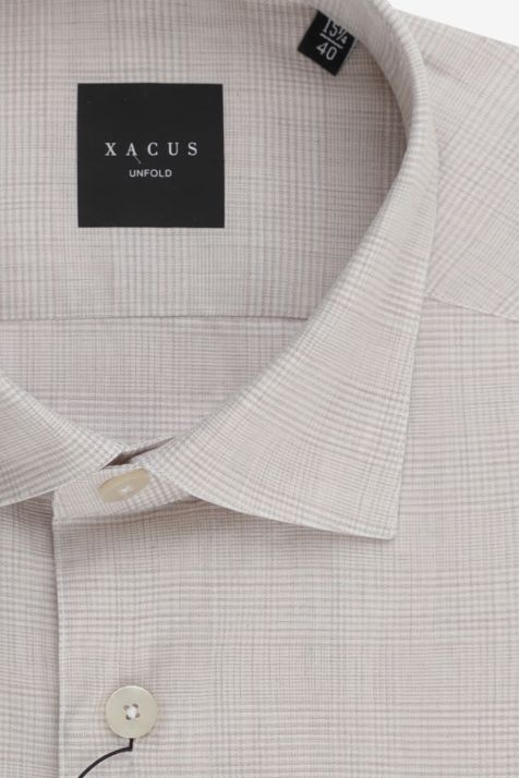 Hemd Herren Xacus Classic Karo 100% Baumwolle kragen Italienisch Lange Ärmel