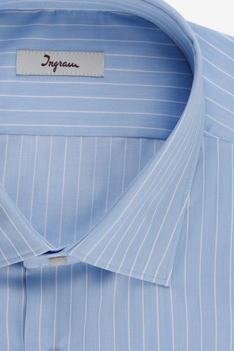 Men's Shirt Ingram Slim Stripe 100% cotton collar Italian Long sleeve
