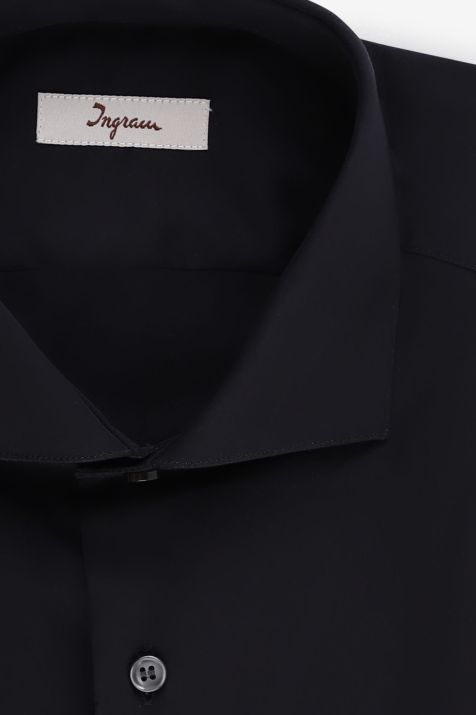Men's Shirt Ingram Slim Plain 100% cotton collar French Long sleeve