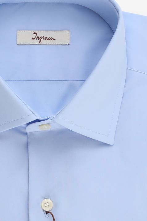 Men's Shirt Ingram Slim Plain 100% cotton collar French Long sleeve