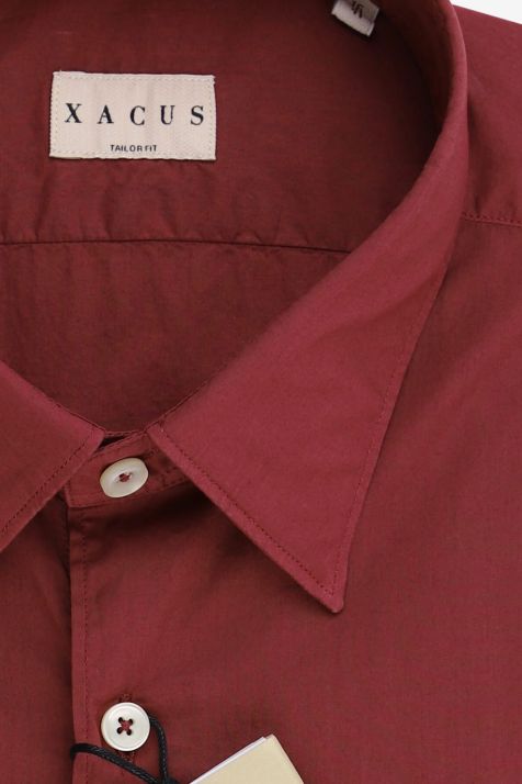 Men's Shirt Xacus Regular Plain 100% cotton collar Italian Long sleeve
