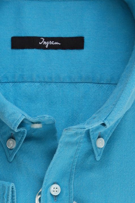 Hemd Herren Ingram Slim Einfarbig 100% Baumwolle kragen Button-Down Lange Ärmel