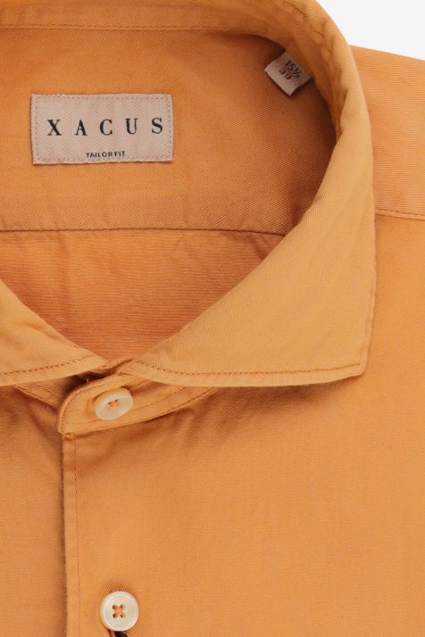 Camisa Hombre Xacus Regular Lisa 100% algodón cuello Francés Manga larga