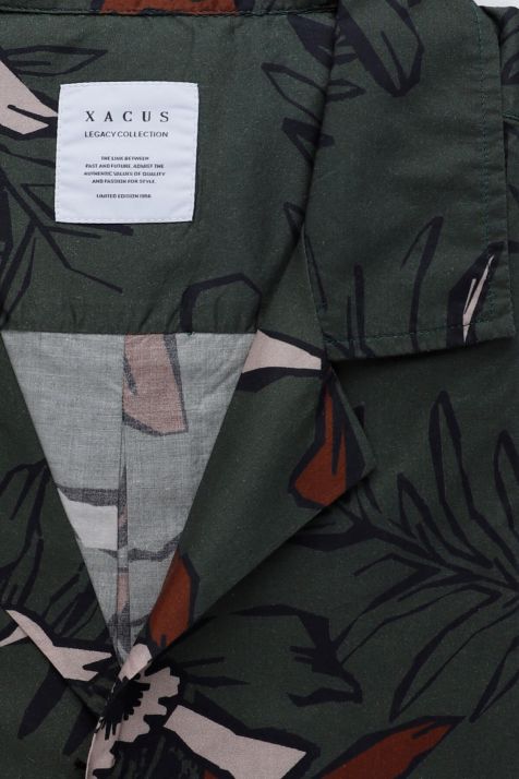 Hemd Herren Xacus Regular Muster 100% Baumwolle kragen Hawaiikragen Kurze Ärmel