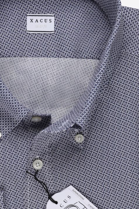Men's Shirt Xacus Regular Semi-plain 100% cotton collar French Long sleeve