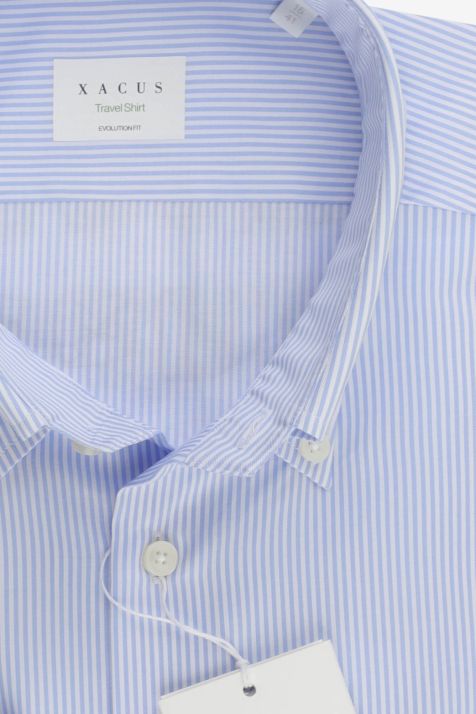 Chemise Homme Xacus Classic Sans Repassage Rayures 100% coton col Boutonné Manche longue