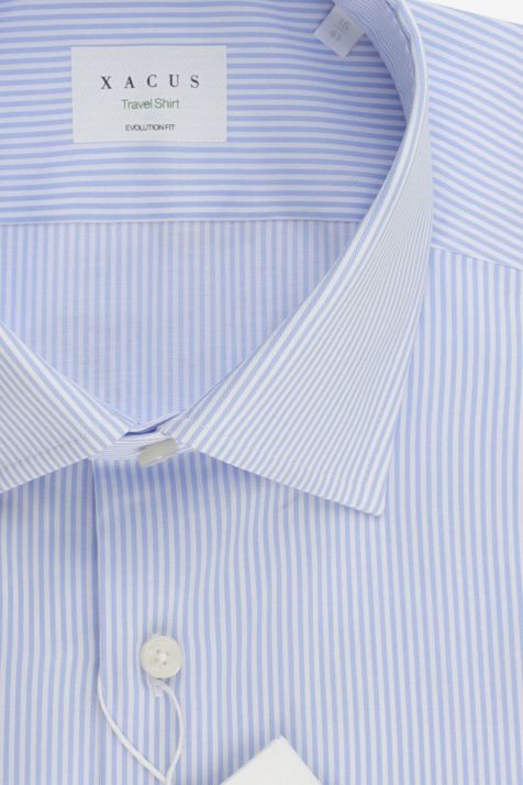 Men's Shirt Xacus Classic Not Iron Stripe 100% cotton collar French Long sleeve