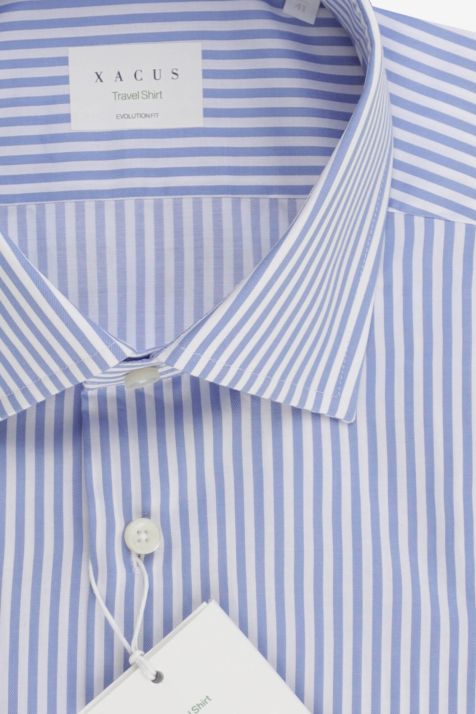 Hemd Herren Xacus Regular Bügelfreie Streifen 100% Baumwolle kragen Französisch Lange Ärmel