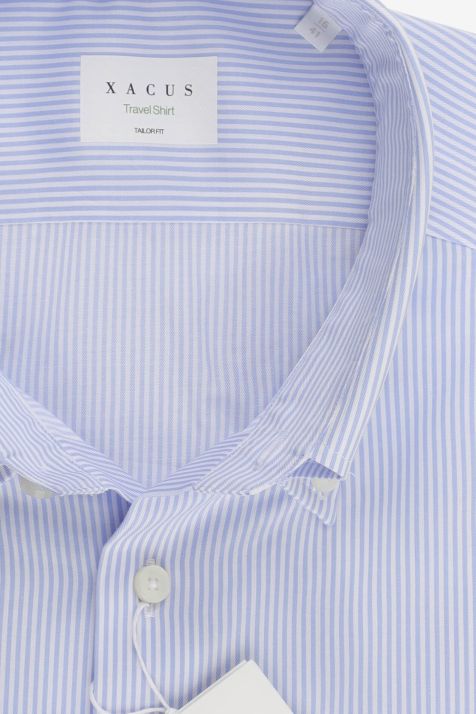 Camisa Hombre Xacus Regular No Plancha Rayas 100% algodón cuello Abotonado Manga larga