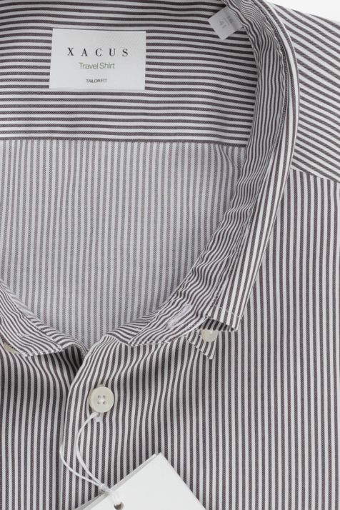 Men's Shirt Xacus Regular Not Iron Stripe 100% cotton collar Button down Long sleeve
