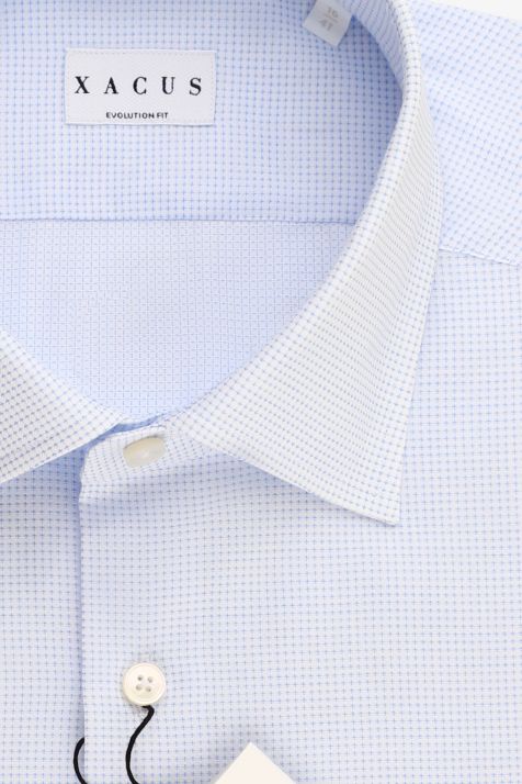 Hemd Herren Xacus Classic Halb Unifarben 100% Baumwolle kragen Französisch Lange Ärmel